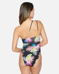 Hana Asymmetrical Cheeky One Piece -Clothing Coastal ho1116 black 3