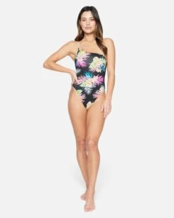 Hana Asymmetrical Cheeky One Piece -Clothing Coastal ho1116 black 4