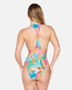 Bahia Cheeky Racerback One Piece -Clothing Coastal ho1122 electric pink 3
