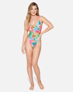 Bahia Cheeky Racerback One Piece -Clothing Coastal ho1122 electric pink 4