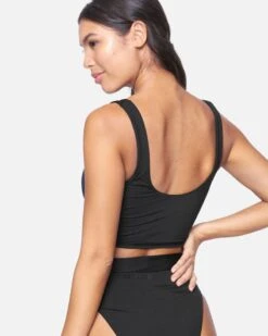 Pleated Midkini -Clothing Coastal ht1013 black 3