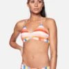 Retro Stripe Adjustable Bikini Top