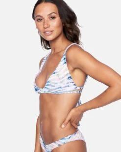 Zebra Color Wash Wrap Bikini Top 7 Zebra Color Wash Wrap Bikini Top -Clothing Coastal ht1101 multi zebra 3