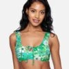 Wild Bloom Tie Front Bikini Top