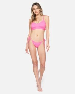 Texture Beach Bralette Bikini Top 8 Texture Beach Bralette Bikini Top -Clothing Coastal ht1155 pink guava 4