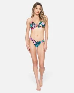 Floral Pop Adjustable Bikini Top -Clothing Coastal ht1160 floral pop black multi 4