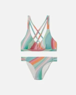 Hurley X Moore Aloha Max Retro Wave Scoop Bikini Top -Clothing Coastal ht1171 retro wave multi 5