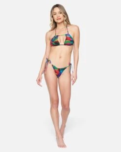 Nebula Rouched Tri Bikini Top -Clothing Coastal ht1172 nebula red multi 4
