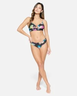 Hana Reversible Bralette -Clothing Coastal ht1227 black tiki multi 3