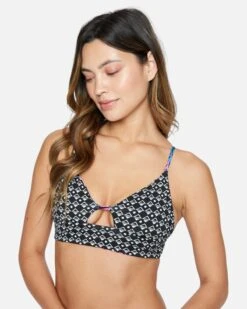 Hana Reversible Bralette -Clothing Coastal ht1227 black tiki multi 4