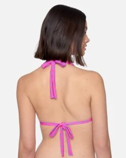 Electric Slide Soft Tie Halter -Clothing Coastal ht1287 violet electric pink 3