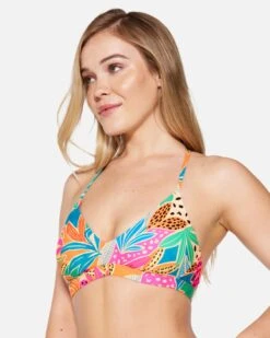 Bahia Adjustable Bikini Top -Clothing Coastal ht1294 electric pink 2