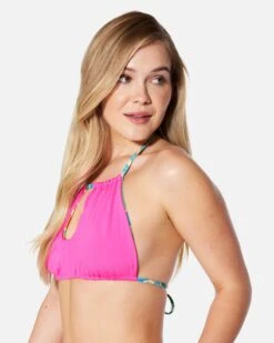 Bahia Reversible High Neck Top 10 Bahia Reversible High Neck Top -Clothing Coastal ht1295 electric pink 5