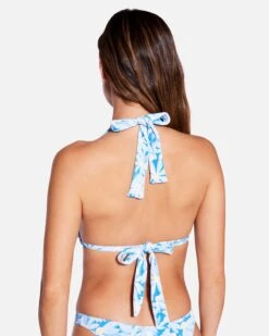 Daisy Me Rib Soft Tie Tri Top -Clothing Coastal ht1297 bluebell 3