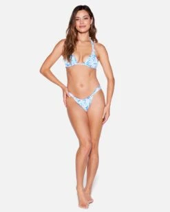 Daisy Me Rib Soft Tie Tri Top -Clothing Coastal ht1297 bluebell 4