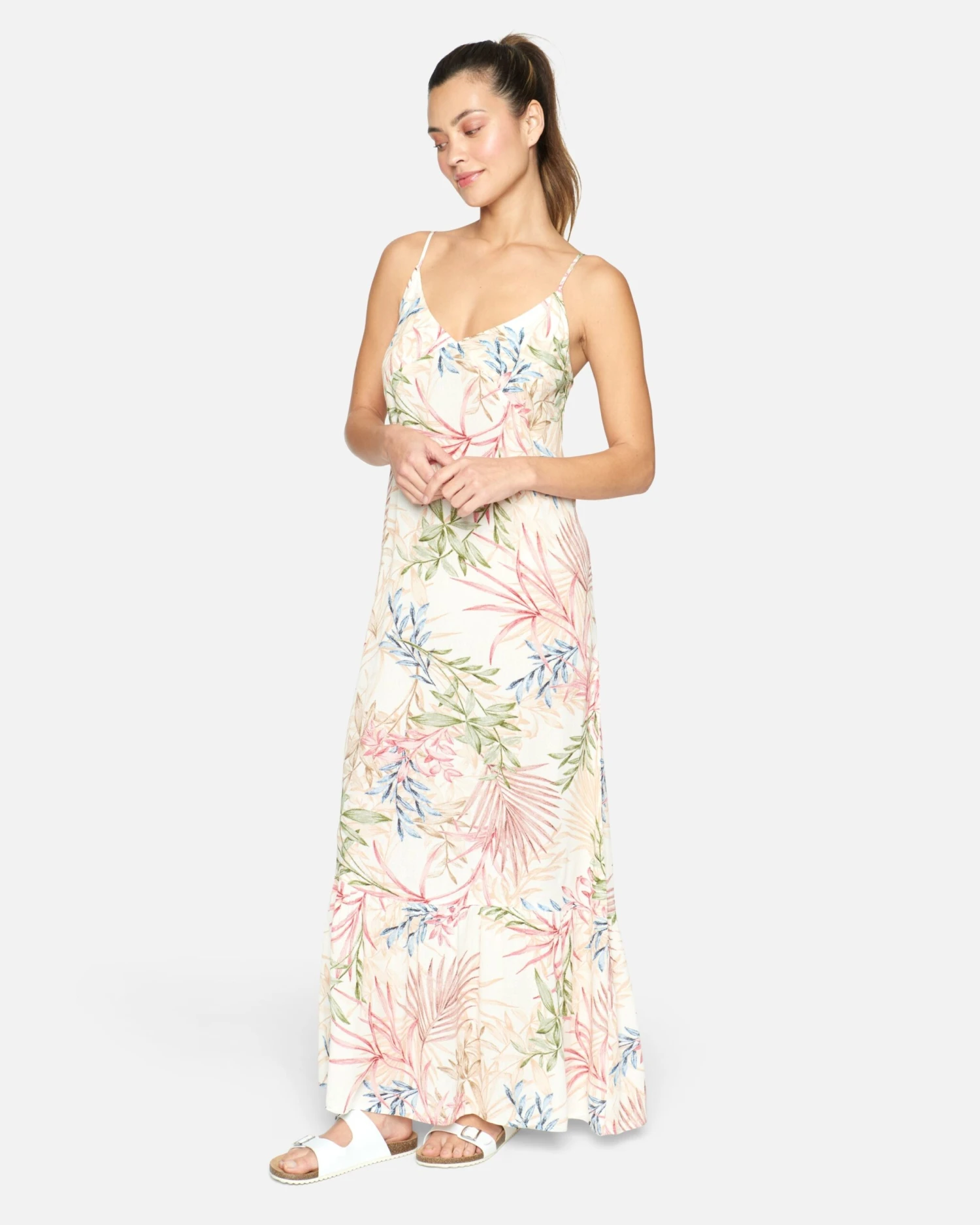 SUMMER PALM RUFFLE MAXI DRESS 3 SUMMER PALM RUFFLE MAXI DRESS - Image 3