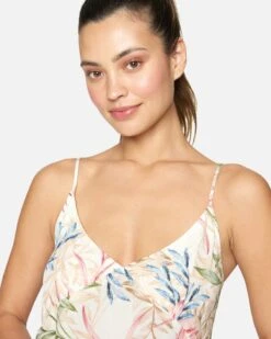 SUMMER PALM RUFFLE MAXI DRESS 8 SUMMER PALM RUFFLE MAXI DRESS -Clothing Coastal hu004d3 cream multi 4