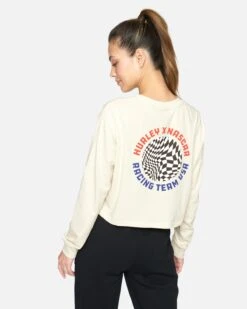 Nascar Team USA Crop Long Sleeve Tee 10 Nascar Team USA Crop Long Sleeve Tee -Clothing Coastal hu037k3 vintage white 2