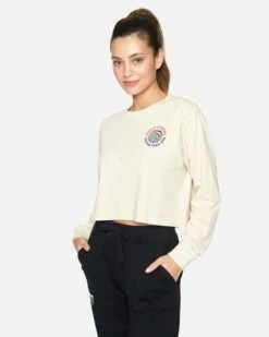 Nascar Team USA Crop Long Sleeve Tee 11 Nascar Team USA Crop Long Sleeve Tee -Clothing Coastal hu037k3 vintage white 3