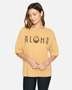 ALOHA BOYFRIEND TEE 7 ALOHA BOYFRIEND TEE -Clothing Coastal hu039k3 sandstone 3