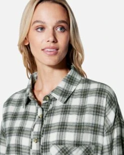 Odessa Plaid Boyfriend Shirt 8 Odessa Plaid Boyfriend Shirt -Clothing Coastal hu043w3 cypress green 4