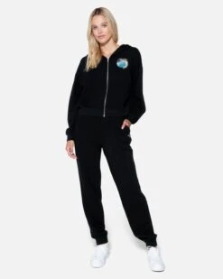 Protect The Sea Crop Zip Up Hoodie -Clothing Coastal hu056f3 black 4