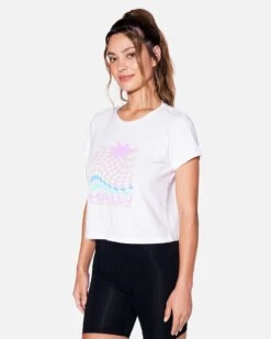 Checkered Beach Baby Tee 7 Checkered Beach Baby Tee -Clothing Coastal hu083k3 white 3