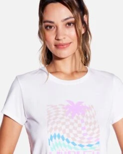 Checkered Beach Baby Tee 8 Checkered Beach Baby Tee -Clothing Coastal hu083k3 white 4