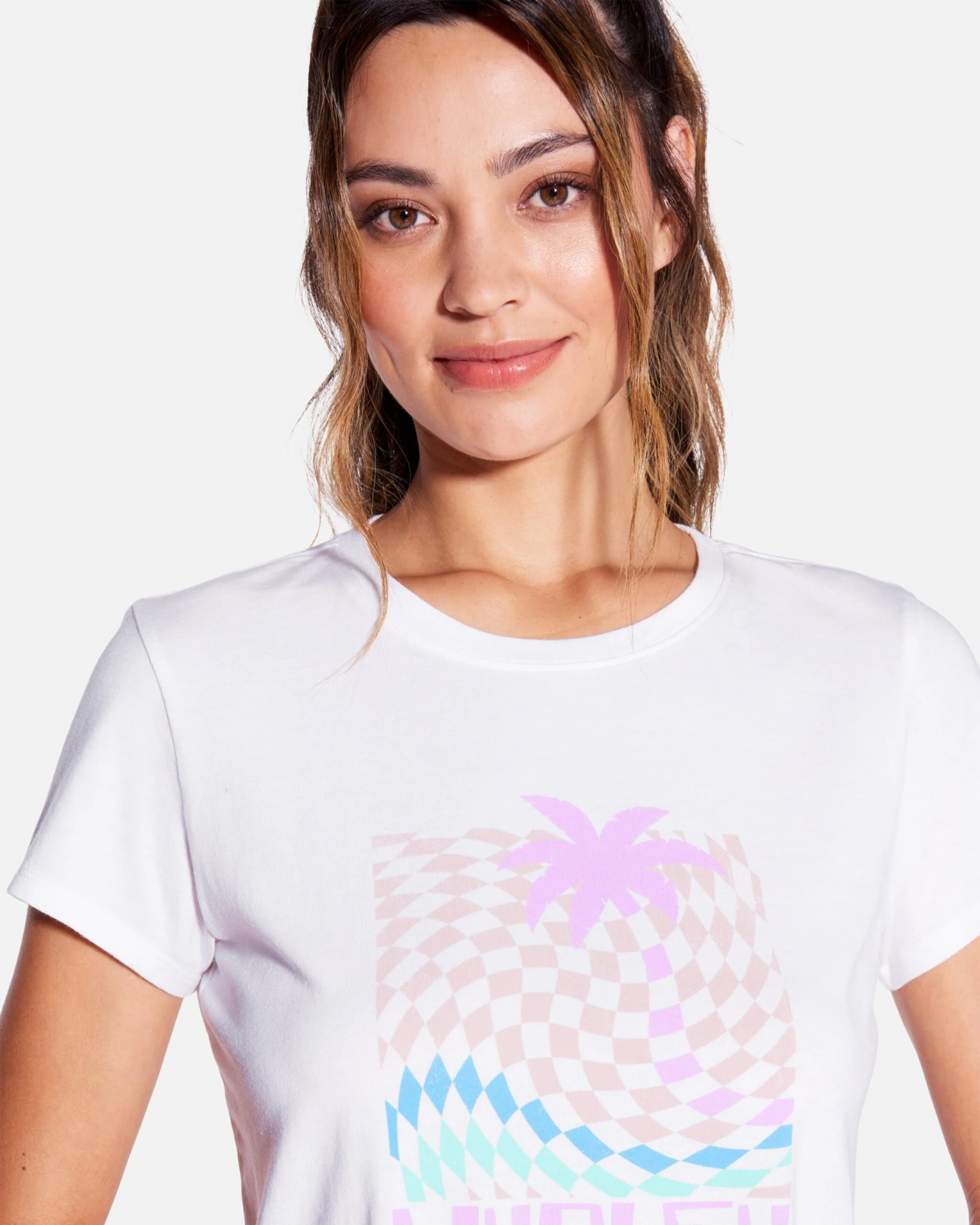 Checkered Beach Baby Tee 4 Checkered Beach Baby Tee - Image 4