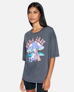Surf Trip Boyfriend Tee -Clothing Coastal hu119k3 black 3